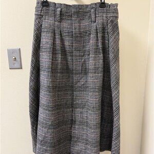 Piombo Wool-Blend Plaid Long Skirt - NWT - IT 48/ US 12